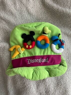 Disneyland 2000s Plush Green Character Hat - Bright Multicolor Accents